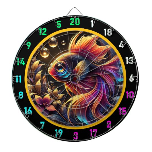 Bold Betta Glow Dartboard Design Dartscheibe (vorne)