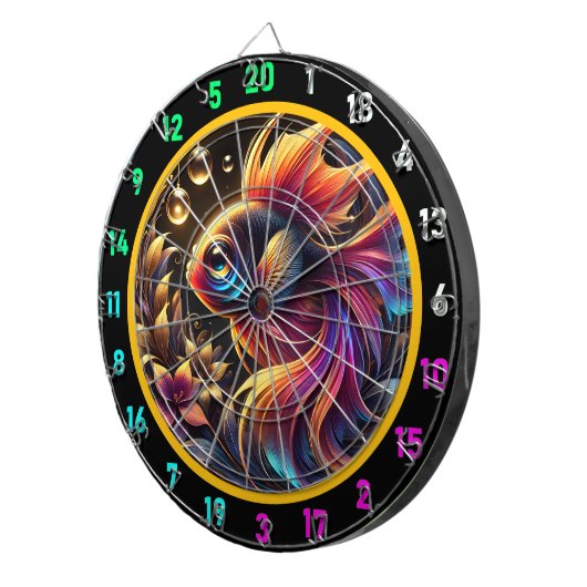 Bold Betta Glow Dartboard Design Dartscheibe (Vorderseite rechts)