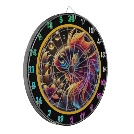 Bold Betta Glow Dartboard Design Dartscheibe (Vorderseite Links)