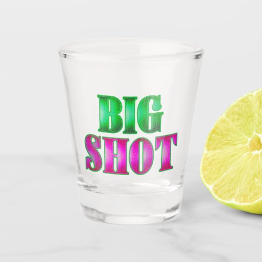 Bold “Big Shot” Green & Pink Shot Glass  Schnapsglas (Vorderseite)