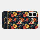 Bold Birthday Party Rose Floral Custom Case-Mate iPhone Hülle (Rückseite (Horizontal))