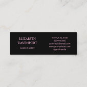 Bold Black and Blush Pink 2 Photo Mini Visitenkarte (Rückseite)