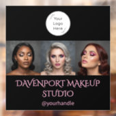 Bold Black and Blush Pink 3 Photo Fensteraufkleber (Blatt 2)