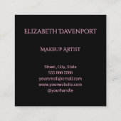 Bold Black and Blush Pink 3 Photo Quadratische Visitenkarte (Rückseite)