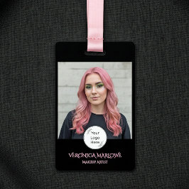 Bold Black and Blush Pink Photo Ausweis