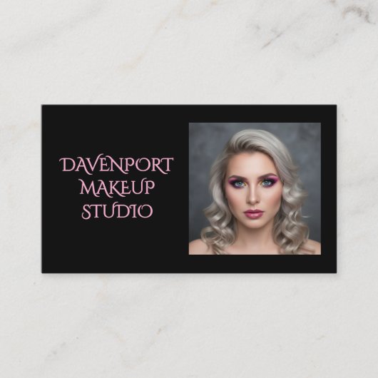 Bold Black and Blush Pink Social Icon QR Code Visitenkarte (Vorderseite)