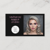 Bold Black and Blush Pink Social Icon QR Code Visitenkarte (Vorderseite)