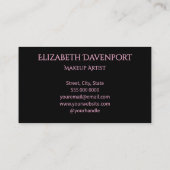 Bold Black and Blush Pink Visitenkarte (Rückseite)