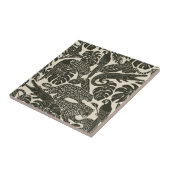 Bold Black and Cream Tropical Jungle Animals  Fliese (Seite)