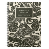 Bold Black and Cream Tropical Jungle Animals Notizblock (Vorderseite)
