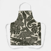 Bold Black and Cream Tropical Jungle Animals Schürze (Vorderseite)
