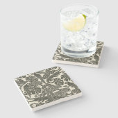 Bold Black and Cream Tropical Jungle Animals  Steinuntersetzer (Seitenansicht)