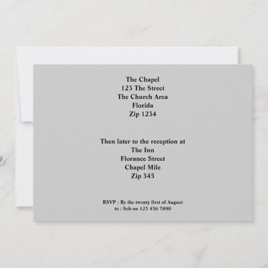 Bold Black and Gray Wedding Einladung (Rückseite)