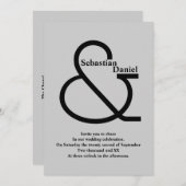 Bold Black and Gray Wedding Einladung (Vorne/Hinten)