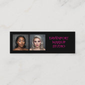 Bold Black and Hot Pink 2 Photo Mini Visitenkarte (Vorderseite)