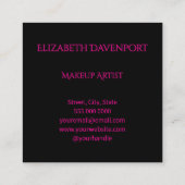 Bold Black and Hot Pink 3 Photo Quadratische Visitenkarte (Rückseite)