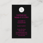 Bold Black and Hot Pink Social Icon QR Code Visitenkarte (Rückseite)