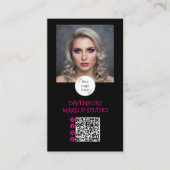 Bold Black and Hot Pink Social Icon QR Code Visitenkarte (Vorderseite)