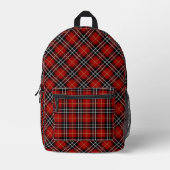 Bold Black and Red Scottish Tartan Bedruckter Rucksack (Vorderseite)