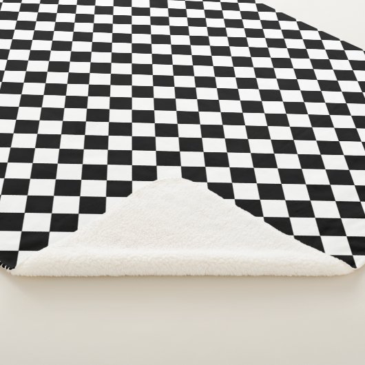 Bold Black and White Chevron Pattern Classic Sherpadecke (3/4)