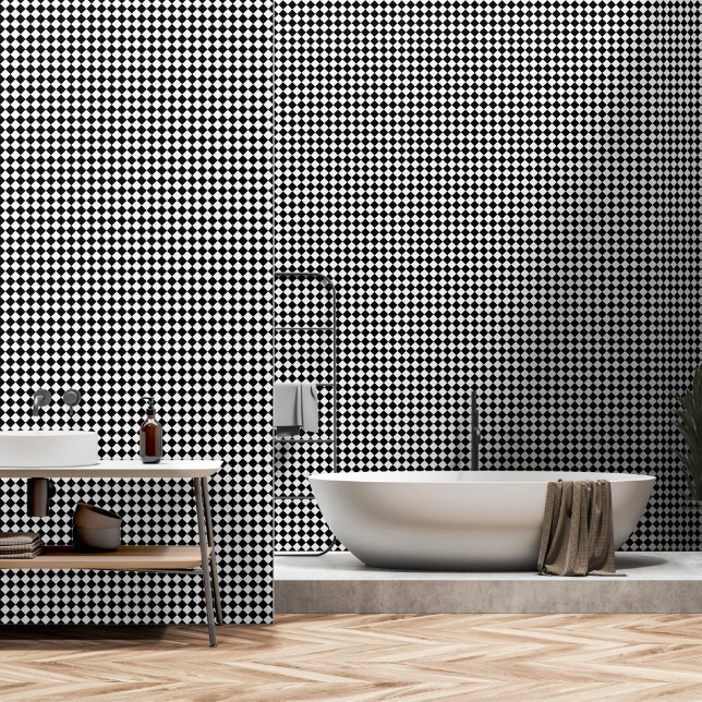 Bold Black and White Chevron Pattern Textured Tapete (Badezimmer)
