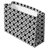 Bold Black and White Symmetrical Arabesque Pattern Große Geschenktüte (Rückseite Schrägansicht)