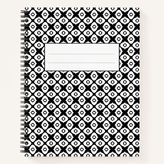 Bold Black and White Symmetrical Arabesque Pattern Notizblock (Vorderseite)