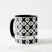Bold Black and White Symmetrical Arabesque Pattern Tasse (Vorderseite Links)