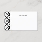Bold Black and White Symmetrical Arabesque Pattern Visitenkarte (Rückseite)