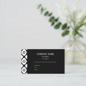 Bold Black and White Symmetrical Arabesque Pattern Visitenkarte (Stehend Vorderseite)
