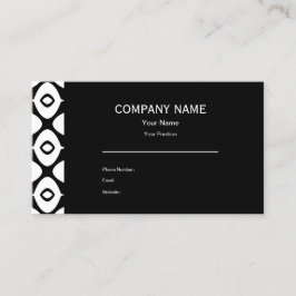Bold Black and White Symmetrical Arabesque Pattern Visitenkarte