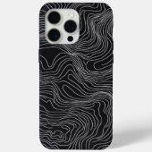 Bold Black and White Topographic Art 🖤 Case-Mate iPhone Hülle (Rückseite)