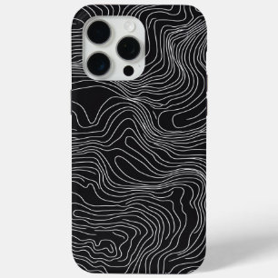 Bold Black and White Topographic Art 🖤 Case-Mate iPhone Hülle
