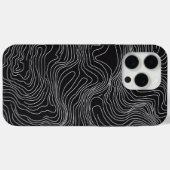 Bold Black and White Topographic Art 🖤 Case-Mate iPhone Hülle (Rückseite (Horizontal))
