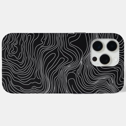 Bold Black and White Topographic Art 🖤 Case-Mate iPhone Hülle (Rückseite (Horizontal))