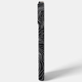 Bold Black and White Topographic Art 🖤 Case-Mate iPhone Hülle (Rückseite / Links)
