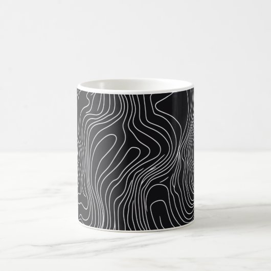 Bold Black and White Topographic Art 🖤 Kaffeetasse (Mittel)