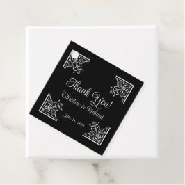 Bold Black and White Vintage Wedding "Danke" Geschenkanhänger