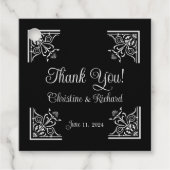 Bold Black and White Vintage Wedding "Danke" Geschenkanhänger (Vorderseite)