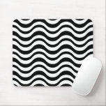 Bold Black and White Wavy Abstract Mousepad<br><div class="desc">A striking visual effect is created by a seamless pattern of wavy black lines on a white background</div>