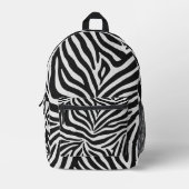 Bold Black and White Zebra Print Pattern Bedruckter Rucksack (Vorderseite)
