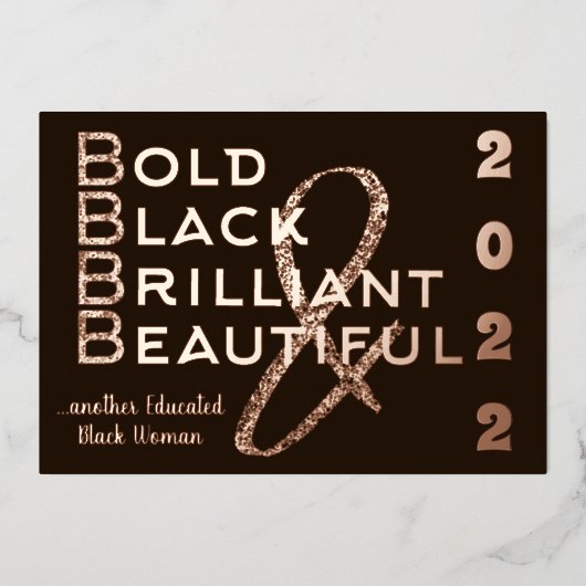 Bold, Black & Brilliant 2022 Abschluss Einladung (Vorderseite)