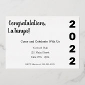 Bold, Black & Brilliant 2022 Abschluss Einladung (Rückseite)