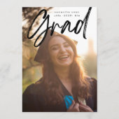 Bold Black Brush Grad Modernes Foto Universität An Ankündigung (Vorderseite)