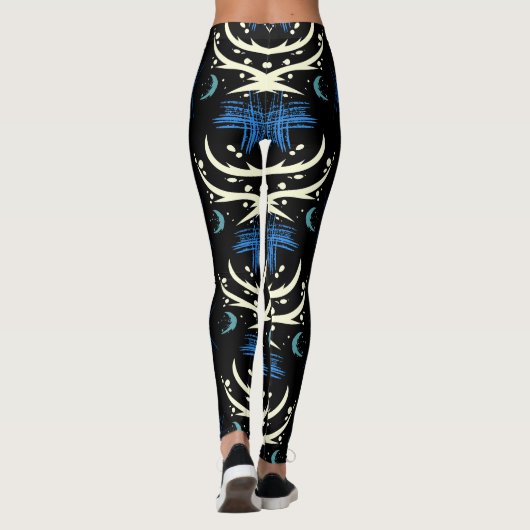 Bold Black Dragon Slash Pattern Leggings (Rückseite)