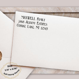 Bold Black Elegant Typography Name Return Address Permastempel