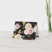 Bold Black, Elfenbeinstreifen, Florals Danke (Rückseite)