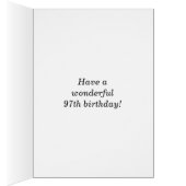 Bold, Black, Faux Gold 97th Birthday w/ Name Card (Innen (Rechts))