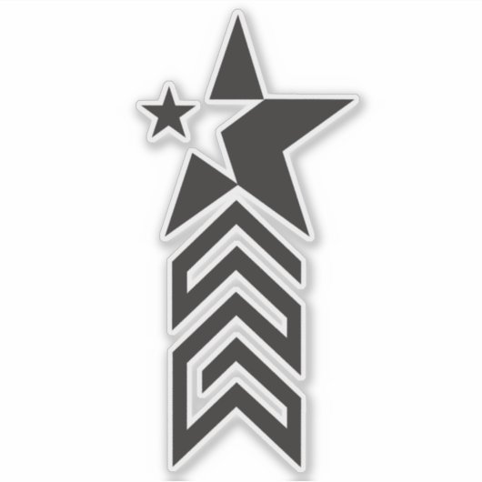 Bold Black Geometric Star Aufkleber (Vorderseite)