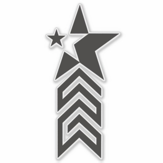 Bold Black Geometric Star Aufkleber (Vorderseite)